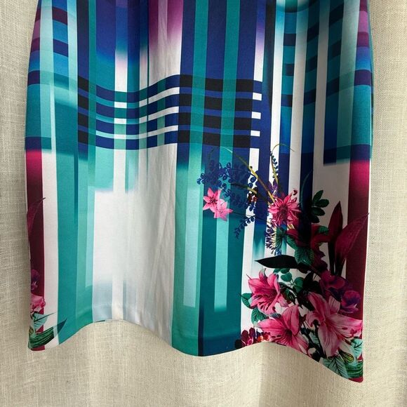 Floral Office Sheath Dress Womens Size 16 Multicolor Bisou Bisou Career Retro - Picture 7 of 16